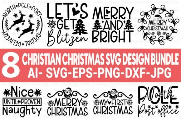 8 Christian Christmas Svg Designs Bundle