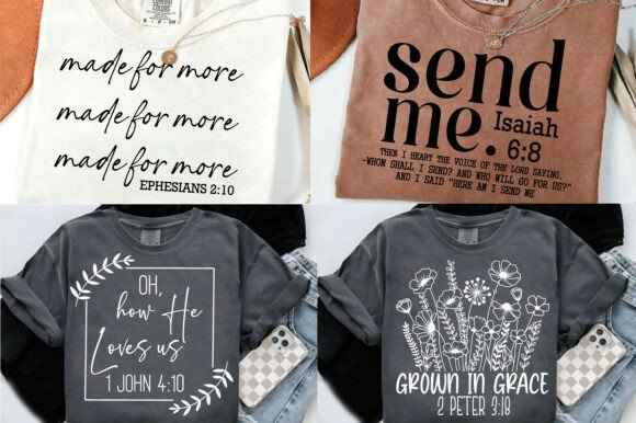 Boho Christian Quotes PNG SVG Bundle for T-Shirt Designs