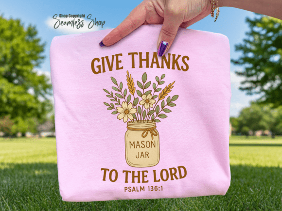 Christian Fall Floral PNG, Jar Art T-Shirt Designs