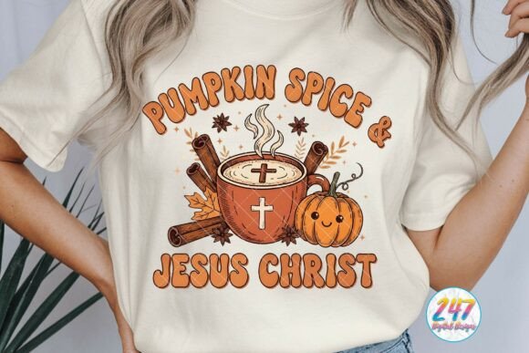 Christian Fall Pumpkin Spice Jesus PNG T-Shirt Designs