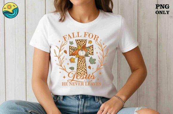 Fall for Jesus Leopard Cross PNG: T-Shirt Designs That Stand Out