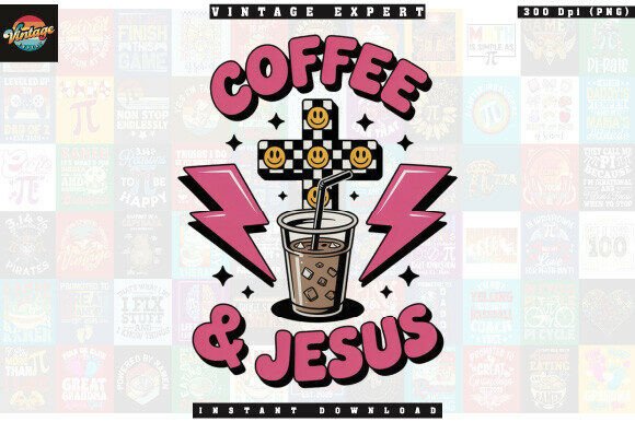 Funny Coffee Jesus T-Shirt Design