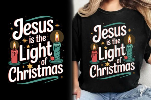 Jesus is the Light of Christmas T-Shirt T-Shirt Designs