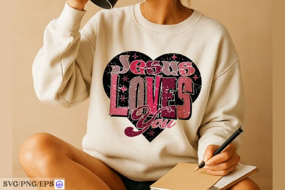 Jesus Loves You Christian Quote SVG PNG for T-Shirt Designs