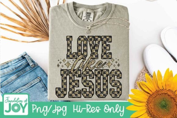 Love Like Jesus Png, Disco Glitter Dtf T-Shirt Designs