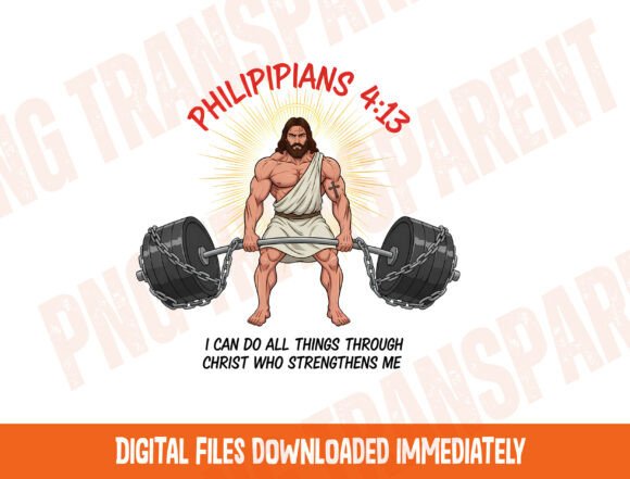 Mens Christian PNG Philippians 4:13 T-Shirt Designs