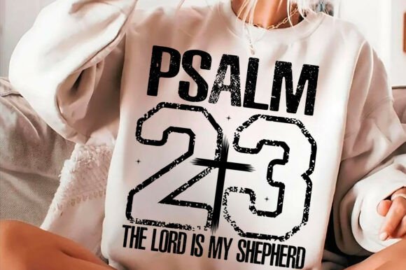Psalm 23 Christian PNG, SVG for T-Shirt Designs