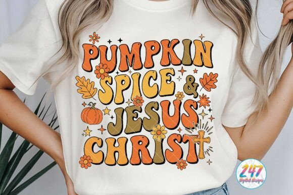 Pumpkin Spice Jesus Christ PNG Christian T-Shirt Designs